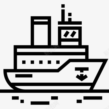 船运输4直线图标图标