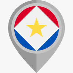 萨巴岛萨巴岛国旗圆形图标高清图片