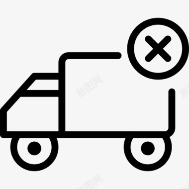 卡车电子商务6线性图标图标