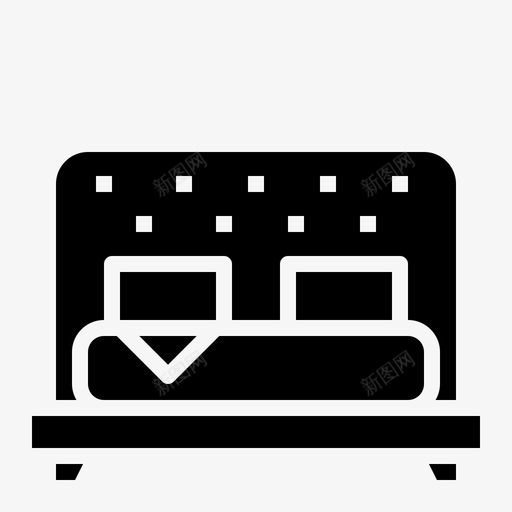 双人床酒店客房图标svg_新图网 https://ixintu.com 双人床 客房 酒店 酒店服务黑色