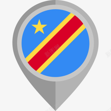 刚果民主共和国国旗圆形图标图标