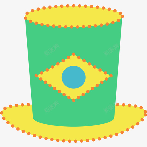 帽子彩色巴西元素扁平图标svg_新图网 https://ixintu.com 帽子 彩色巴西元素 扁平
