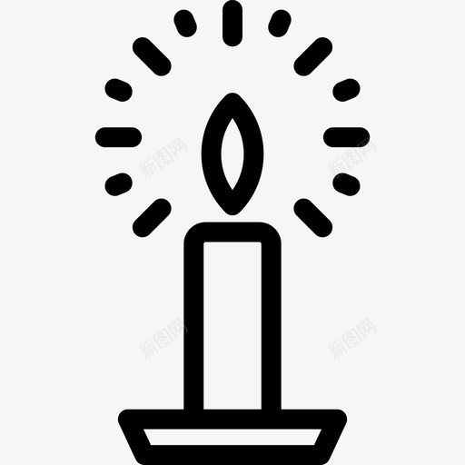 蜡烛圣诞装饰品直线型图标svg_新图网 https://ixintu.com 圣诞装饰品 直线型 蜡烛