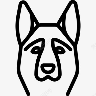 德国牧羊犬犬种头直系图标图标