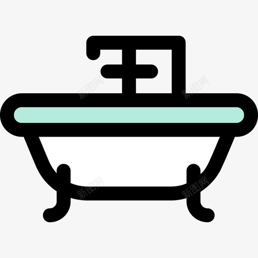 浴缸线性度假元素图标svg_新图网 https://ixintu.com 浴缸 线性度假元素
