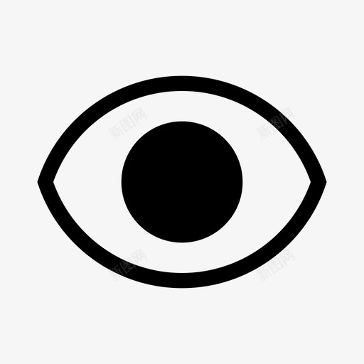 显示眼睛视图图标svg_新图网 https://ixintu.com 可见 基本图标集 显示 监视 眼睛 视图