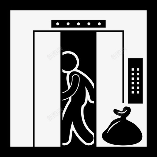 有人在电梯内留下垃圾袋垃圾不负责任图标svg_新图网 https://ixintu.com 不负责任 乱丢垃圾 乱扔垃圾 垃圾 有人在电梯内留下垃圾袋