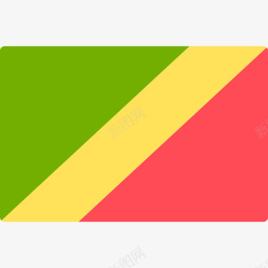 刚果共和国国际旗帜长方形图标图标