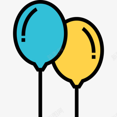 气球假日5线性颜色图标图标