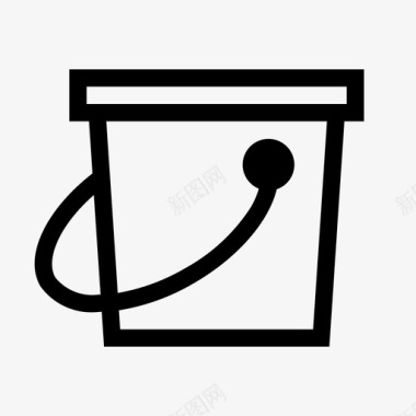 水桶油漆桶必要的图标集锋利图标