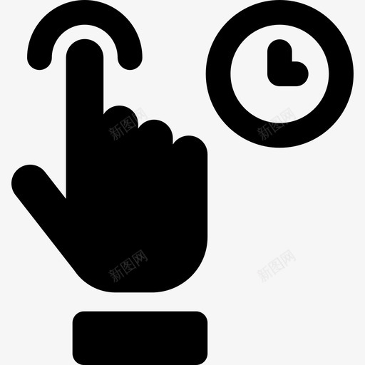 手拿着钟手势手势充满了手势图标svg_新图网 https://ixintu.com 手势 手势充满了手势 手拿着钟
