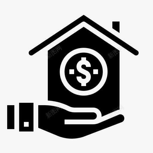 住房贷款增长收入图标svg_新图网 https://ixintu.com 住房贷款 增长 收入 黑色