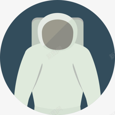 宇航员太空9号圆平面图标图标