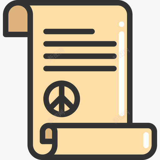 和平条约和平主义元素2线条色彩图标svg_新图网 https://ixintu.com 和平主义元素2 和平条约 线条色彩