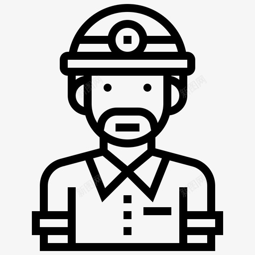 建筑工人头像职业图标svg_新图网 https://ixintu.com 头像 头像线 建筑工人 职业