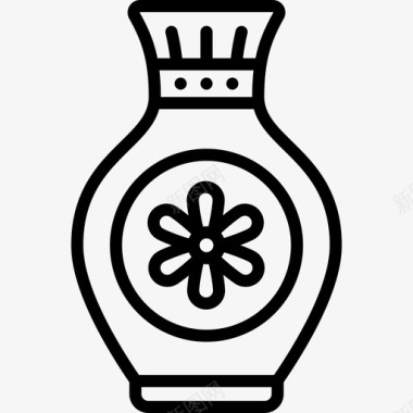 花瓶手工艺品线状图标图标