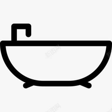 浴缸房地产1线性图标图标