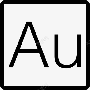 Au文件类型线性图标图标