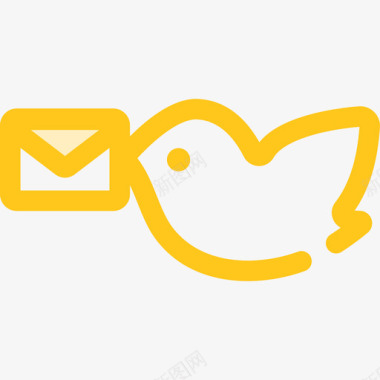 电子邮件通讯11黄色图标图标