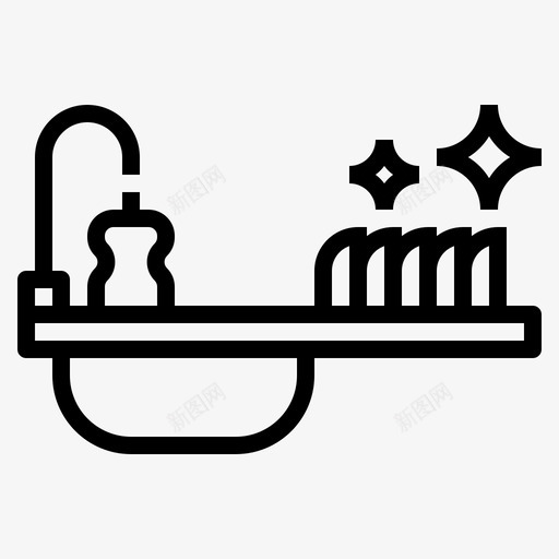 水槽盘子洗涤图标svg_新图网 https://ixintu.com 水槽 洗涤 清洁 盘子