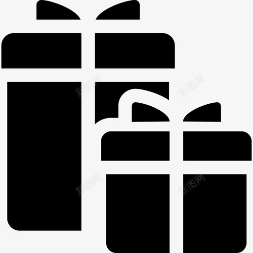 礼品盒圣诞节节日实心填充图标svg_新图网 https://ixintu.com 圣诞节节日实心 填充 礼品盒