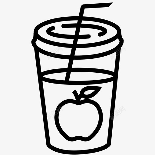 苹果汁一次性水果图标svg_新图网 https://ixintu.com 一次性 夏季 水果 液体 苹果汁