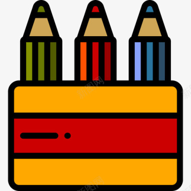铅笔返校6线颜色图标图标