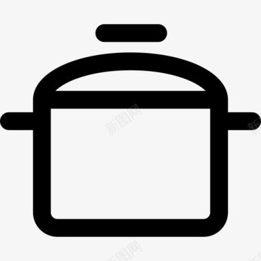 大锅食物和烹饪线性图标图标