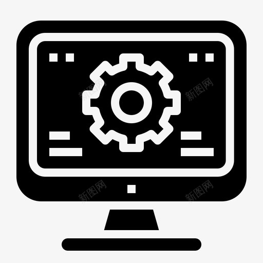 维护计算机齿轮图标svg_新图网 https://ixintu.com 服务 维修 维护 计算机 计算机技术黑色 齿轮