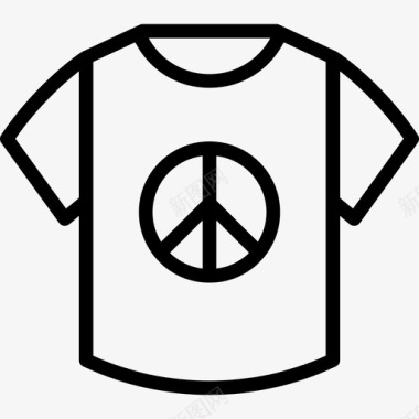 衬衫和平主义元素直线型图标图标