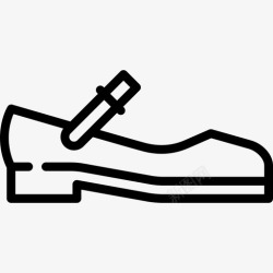 玛丽鞋玛丽简鞋和船线工艺直线图标高清图片
