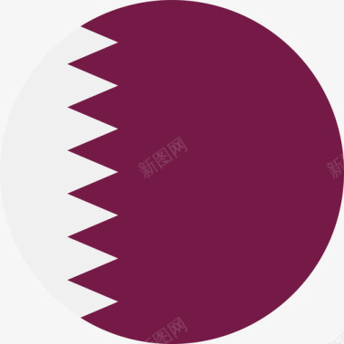 卡塔尔国旗圆形图标图标