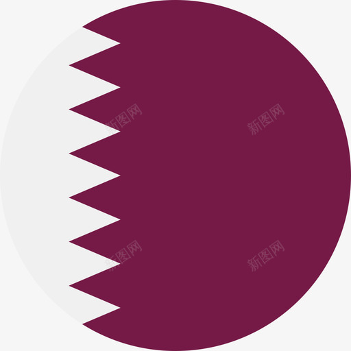 卡塔尔国旗圆形图标svg_新图网 https://ixintu.com 卡塔尔 国旗 圆形