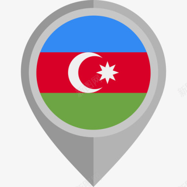 阿塞拜疆国旗圆形图标图标