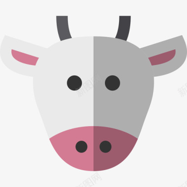 牛动物6扁平图标图标