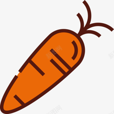 胡萝卜食物6原色图标图标
