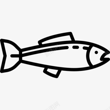 鱼烹饪线工艺线状图标图标