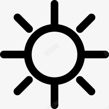 阳光自然供暖和空调元件图标图标
