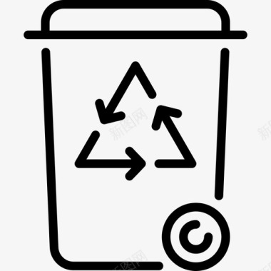 垃圾箱生态线工艺线状图标图标