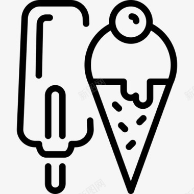 冰淇淋超市生产线工艺直链图标图标