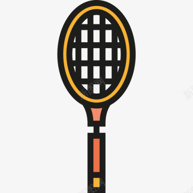 网球运动4线性颜色图标图标