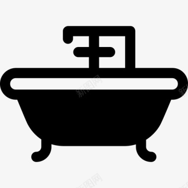 浴缸酒店实心套装图标图标