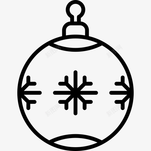 装饰品圣诞球直线型图标svg_新图网 https://ixintu.com 圣诞球 直线型 装饰品