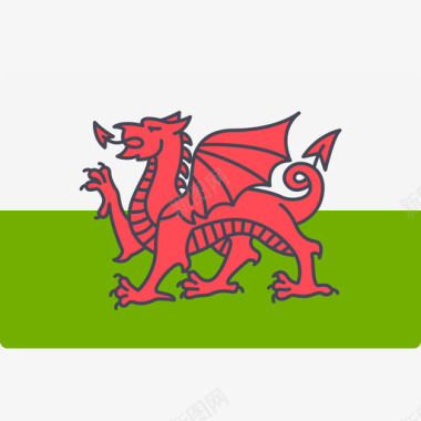 威尔士国际旗帜长方形图标图标