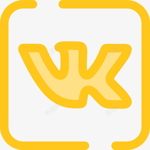 VK社交网络3黄色图标svg_新图网 https://ixintu.com VK 社交网络3 黄色