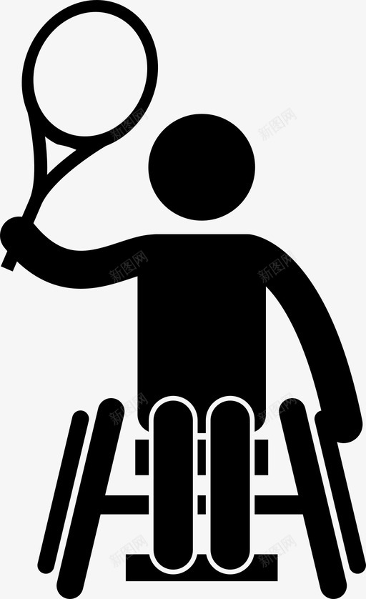 轮椅网球残奥会运动员图标svg_新图网 https://ixintu.com 体育 残奥会 残奥会残疾人体育和运动员 轮椅网球 运动员
