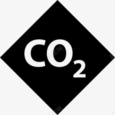 二氧化碳标志地图和旗帜通用警告信号图标图标