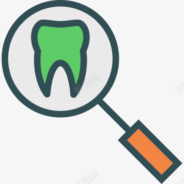 牙齿医用9线颜色图标图标