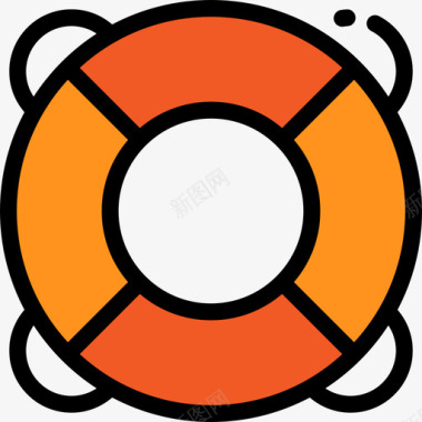 救生员海洋生物2线性颜色图标图标