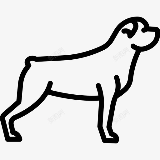 罗威犬犬种全身直系图标svg_新图网 https://ixintu.com 犬种全身 直系 罗威犬